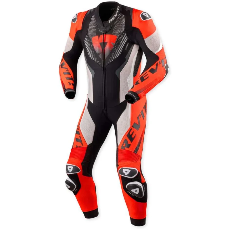Tuta Moto Intera Rev'it Hyperspeed 3 Grigio Chiaro Neon Rosso Prezzo Ridotto