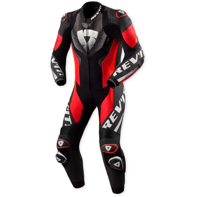 Prezzo Scontato Tuta Moto Intera Rev'it Hyperspeed 3 Nero Neon Rosso