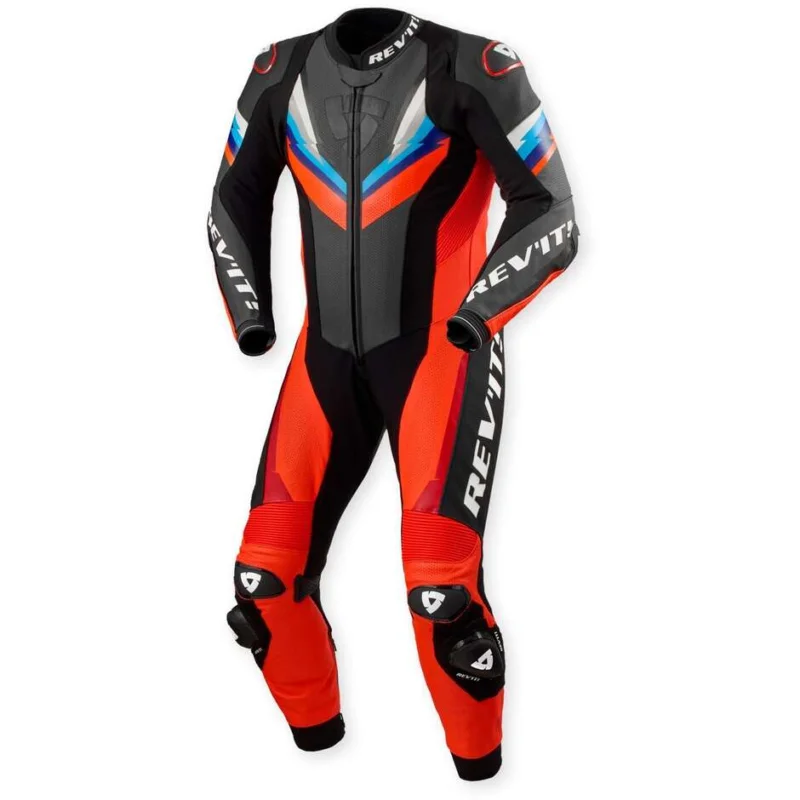 Tuta Moto Intera Rev'it Quantum 3 Rosso neon Nero Occasione Imperdibile