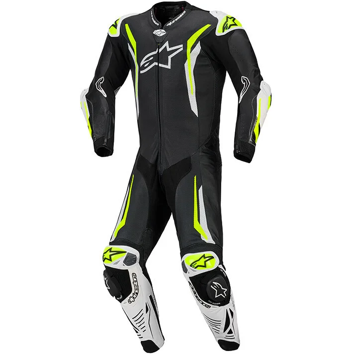 Tuta Moto Professionale Alpinestars GP Tech V5 Nero Bianco Giallo Economico