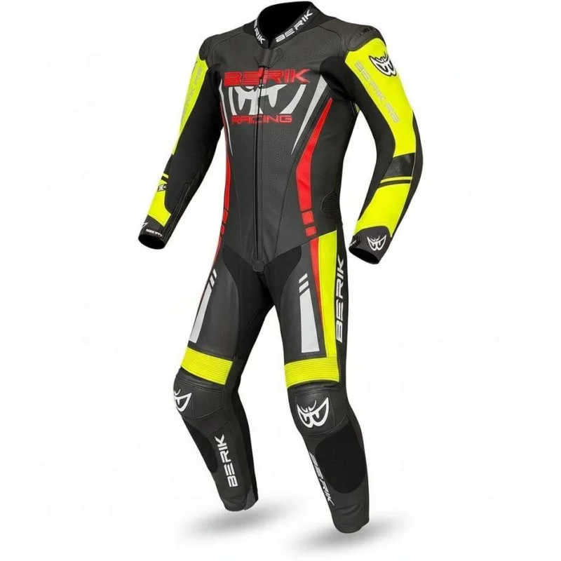 Offerta Limitata Tuta Moto Professionale In Pelle Berik 2.0 Ls1-171334FR Nero Giallo Rosso