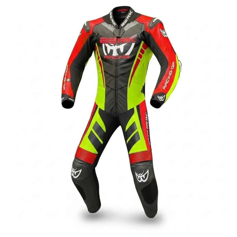 Prezzo Scontato Tuta Moto Professionale In Pelle Berik 2.0 Ls1-171334SP Valencia Nero Rosso Giallo Fluo