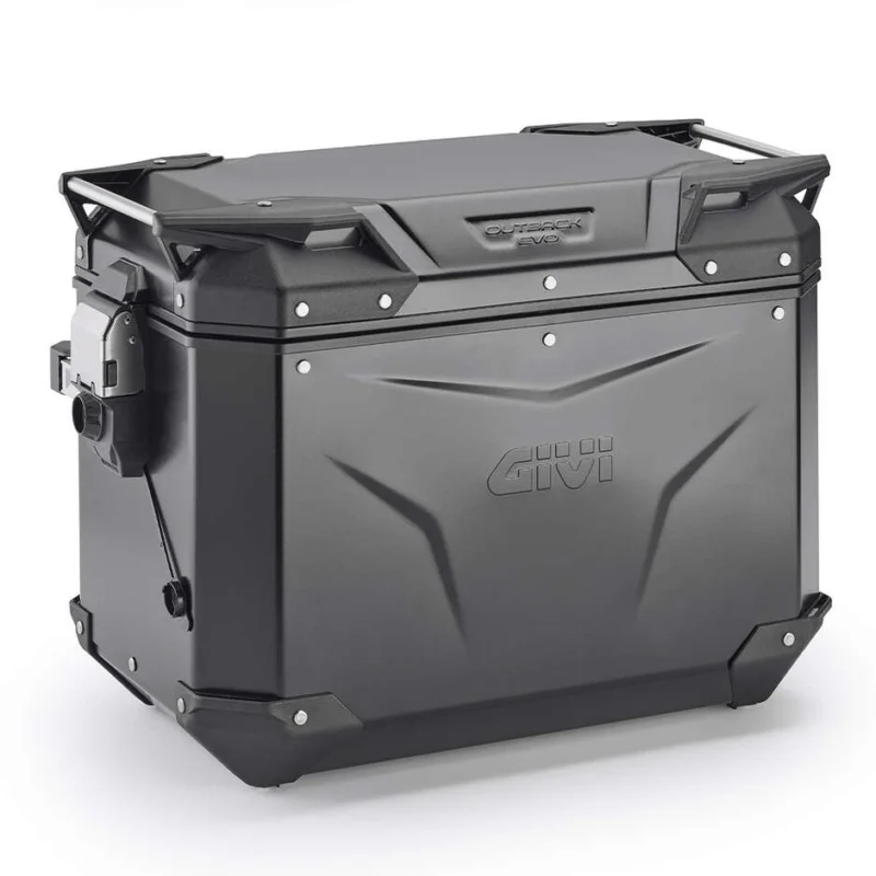 Acquista Ora Valigia Laterale Destra Givi OBKEV48 TREKKER OUTBACK EVO SMART Security Lock Alluminio Nero - Monokey Cam-Side