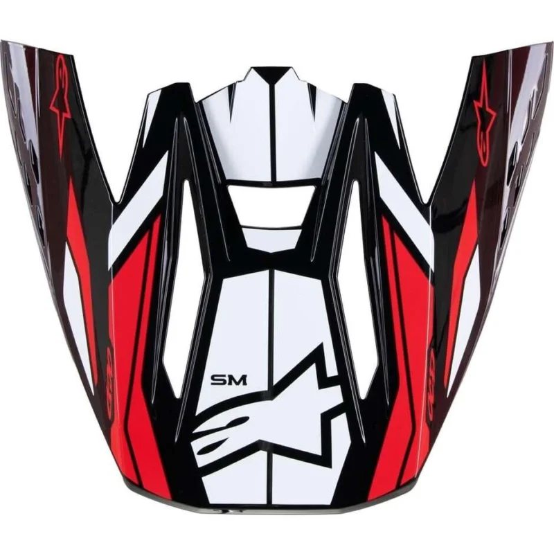Visiera Per Casco Alpinestars S-M5 22.06 ACTION 2 Nero Bianco Rosso Brillante Lucido Promo Stagionale