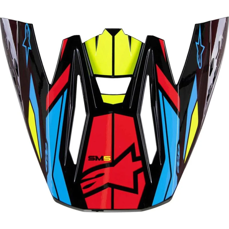 Esclusivo Visiera Per Casco Alpinestars S-M5 22.06 ACTION 2 Nero Giallo Fluo Rosso Brillante