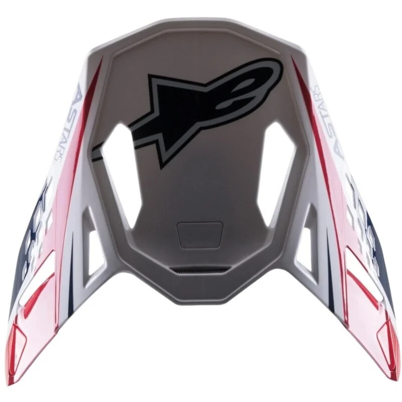 Visiera Per Casco Motocross Alpinestars Supertech M10 VISOR CARBON META2 Bianco Rosso Blu Lucido Nuova Collezione