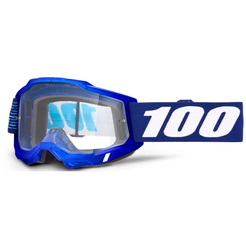 Prezzo Basso 100% ACCURI 2 2028 Blue White Clear Lens Cross Enduro Motorcycle Goggles