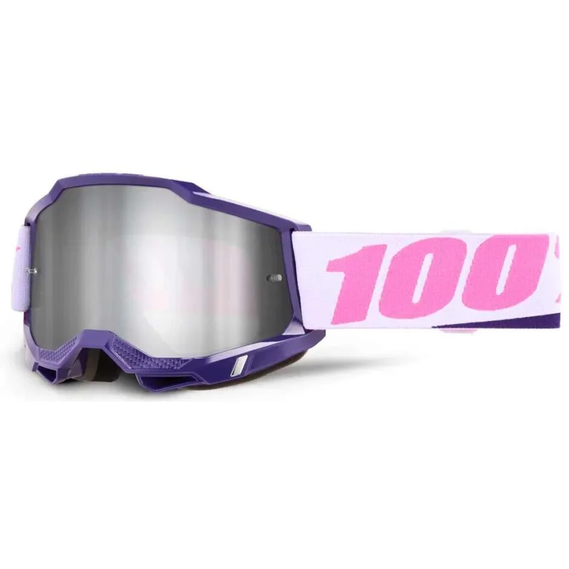 Sconto 100% ACCURI 2 YUMIKO Motocross Enduro Mask Purple White Silver Lens