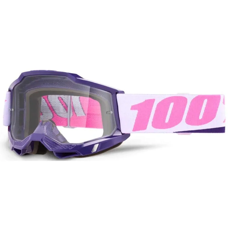 Compra Online 100% ACCURI 2 YUMIKO Purple White Clear Lens Cross Enduro Motorcycle Goggles