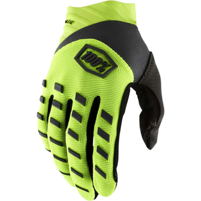 100% AIRMATIC Cross Enduro MTB Kid Motorcycle Gloves Fluo Yellow Black Prezzo Conveniente