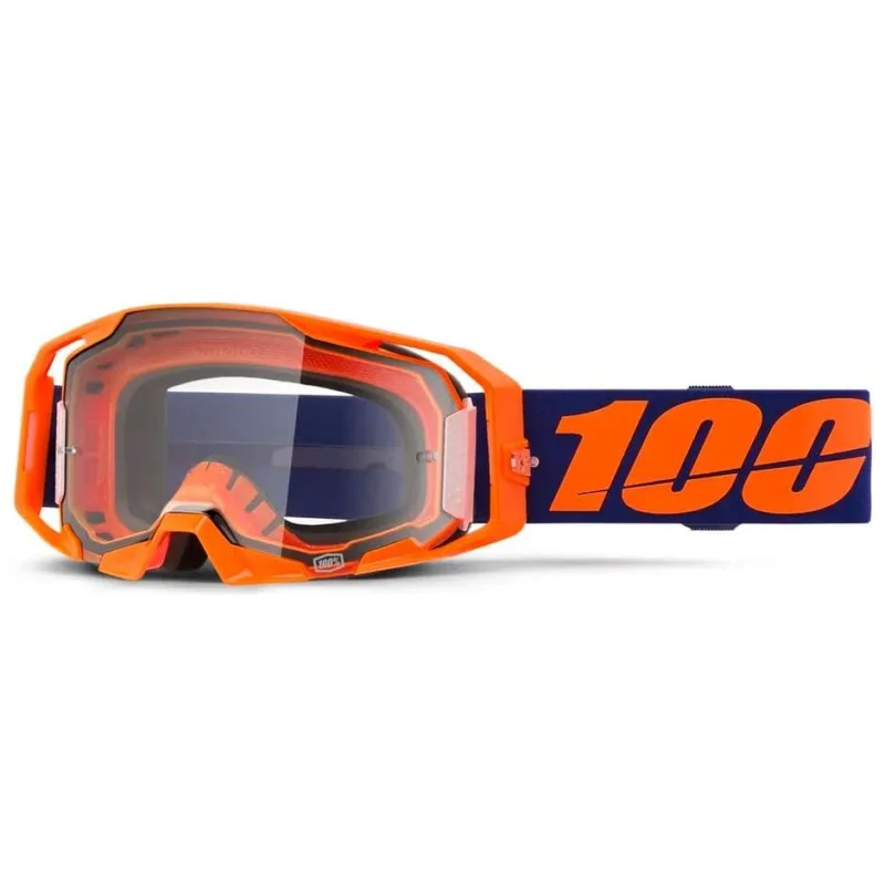 100% ARMATIC NEON Blue Orange Clear Lens Cross Enduro Motorcycle Goggles Affare