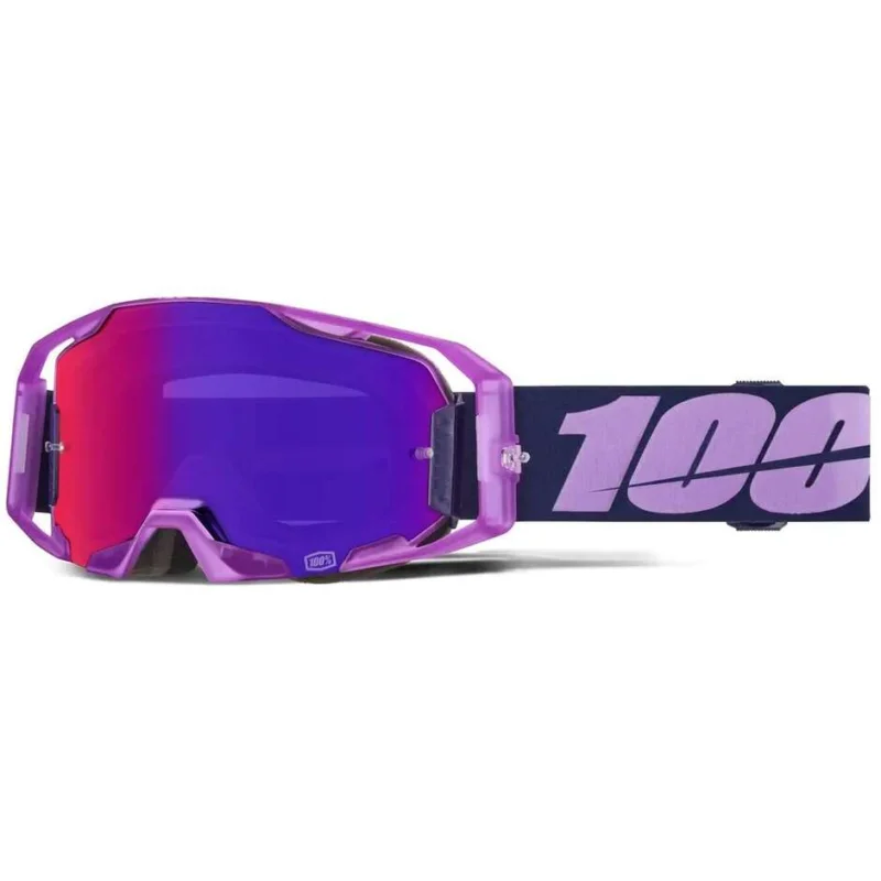 100% ARMATIC TOYOKO Dark Purple Enduro Motocross Goggles with Mirrored Purple Lens Offerta Del Giorno