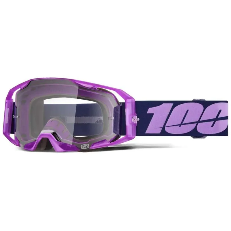 100% ARMATIC TOYOKO Purple Cross Enduro Motorcycle Goggles with Clear Lens Più Venduto