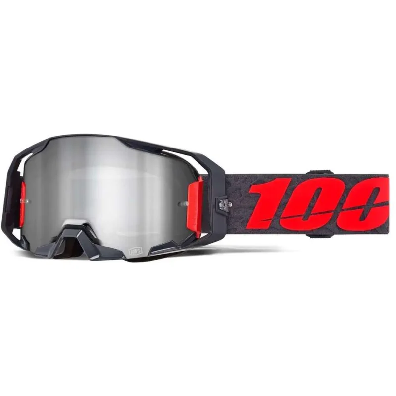 Bestseller 100% ARMATIC TURO Motocross Enduro Mask Black Red Silver Lens
