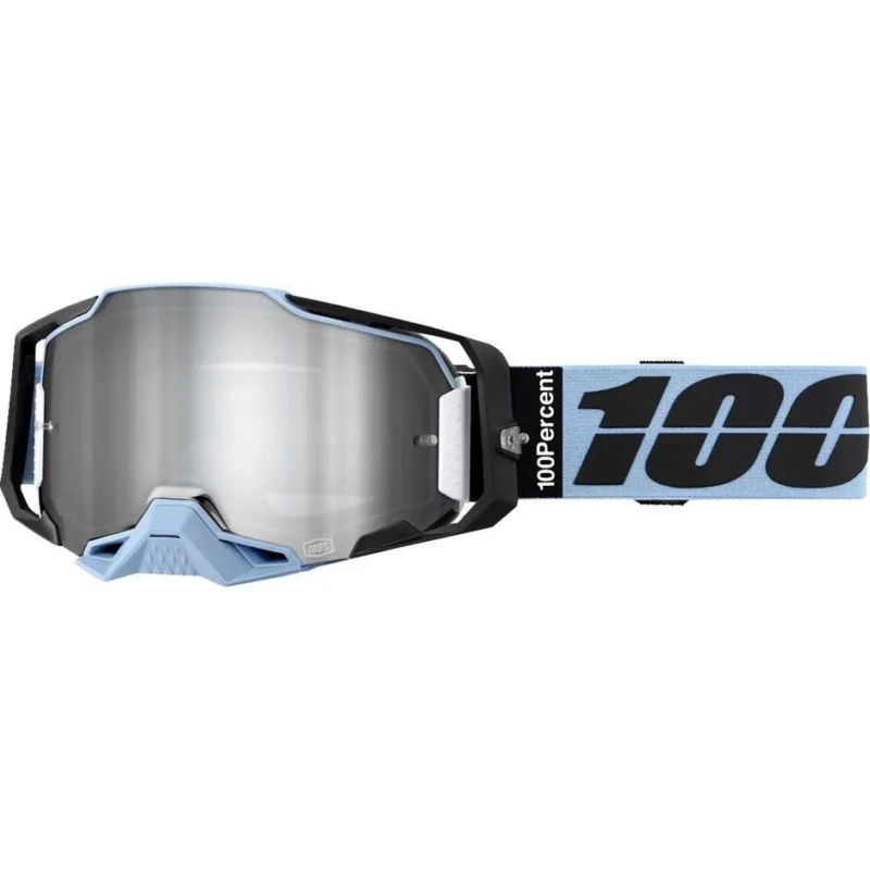 Prezzo Scontato 100% ARMEGA Cross Enduro Motorcycle Goggles, Light Blue, Black, Silver Lens