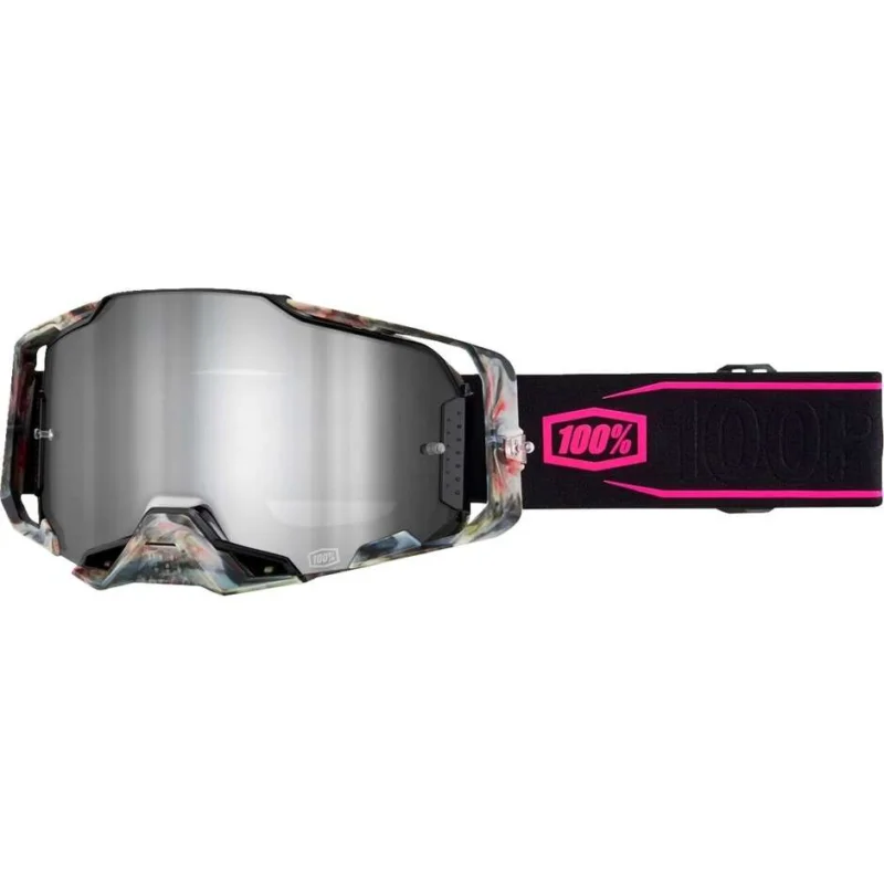 100% ARMEGA SARCELLE Cross Enduro Motorcycle Goggles Silver Lens Popolare