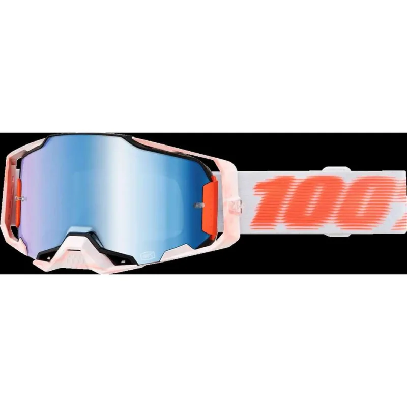 Soddisfatti O Rimborsati 100% ARMEGA TUBOLAR Orange White Blue Lens Cross Enduro Motorcycle Goggles