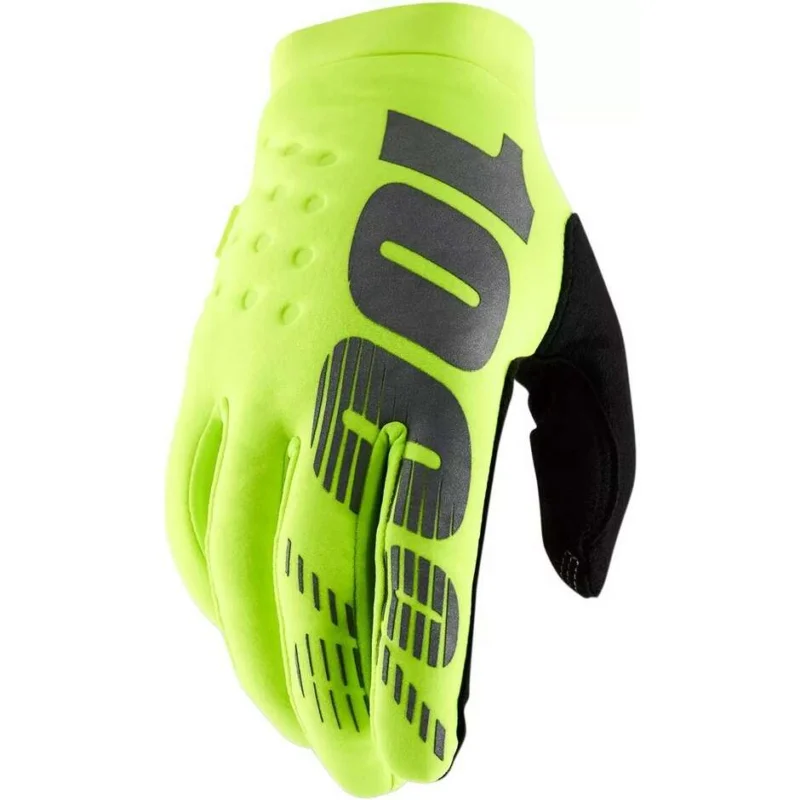 100% BRISKER Cross Enduro Motorcycle Gloves Yellow Fluo Black Sconto