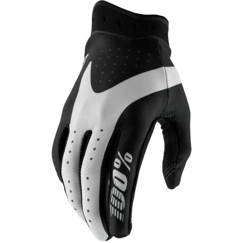 100% iTRACK Cross Enduro Motorcycle Gloves Black White Esclusivo