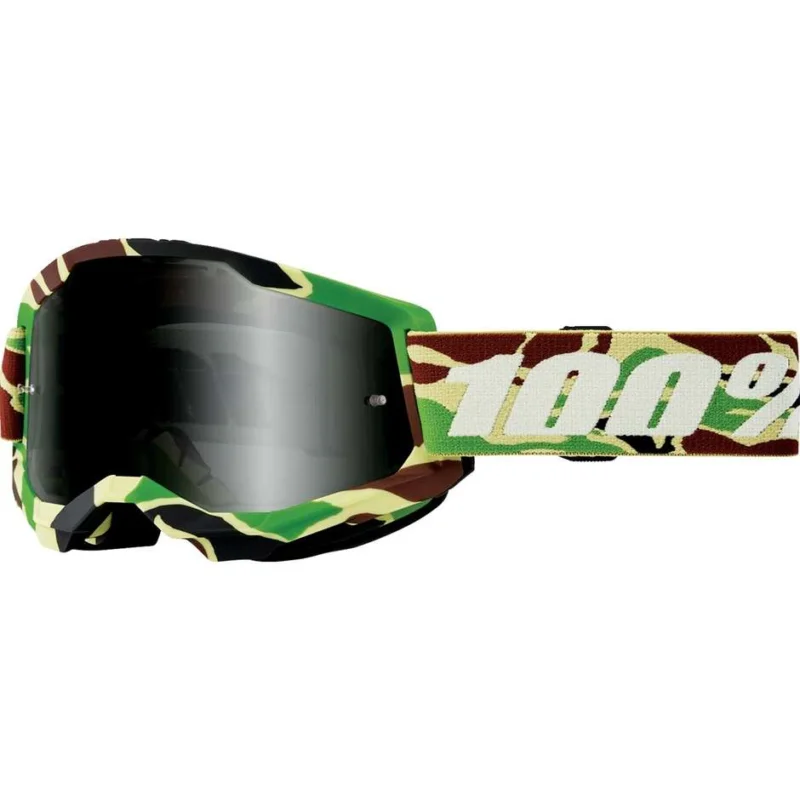 100% STRATA 2 SAND WAR Camo Cross Enduro Motorcycle Mask with Smoke Lens Novità