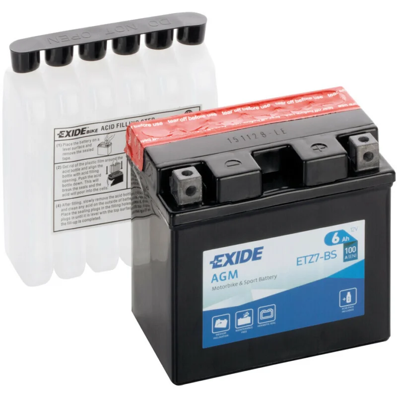 12V Motorcycle Battery - Exide Bike AGM -6 Ah - 100 A Compra Adesso