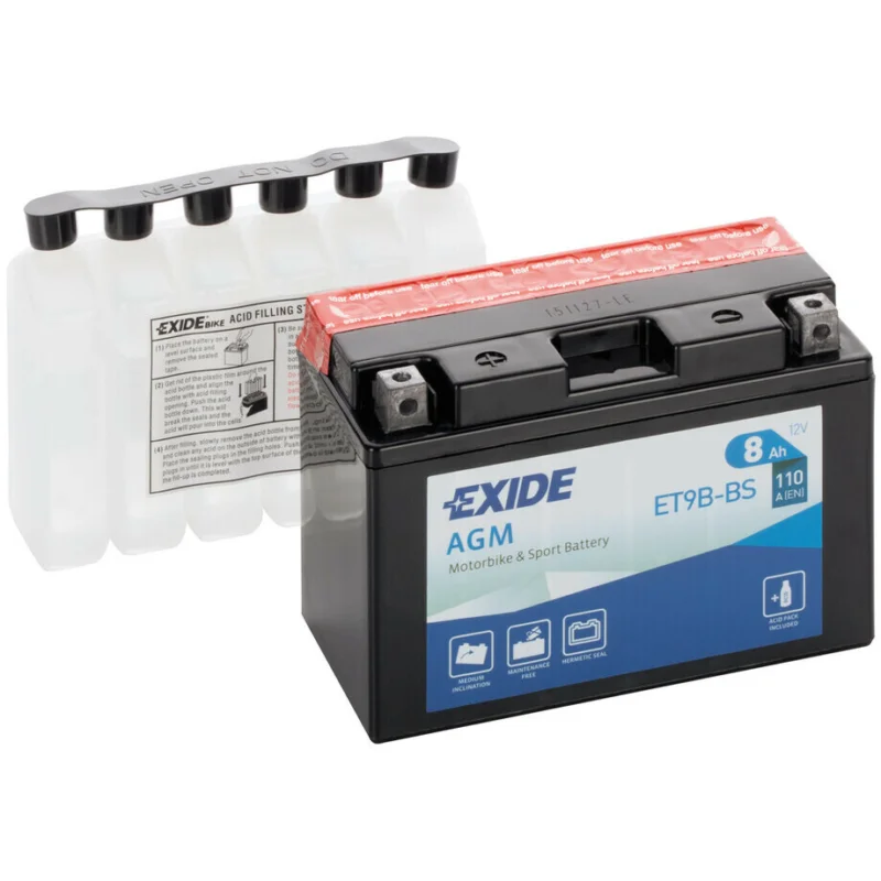 12V Motorcycle Battery - Exide Bike AGM - 8 Ah - 110 A Miglior Prezzo
