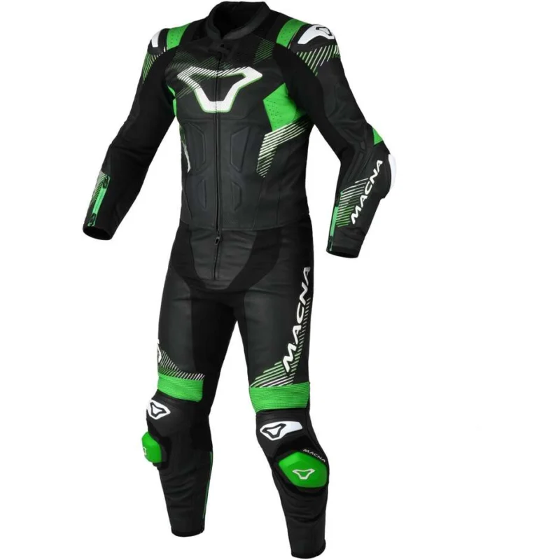 Prezzo Di Fabbrica 2pc Motorcycle Suit Macna Armadyl Black Green White