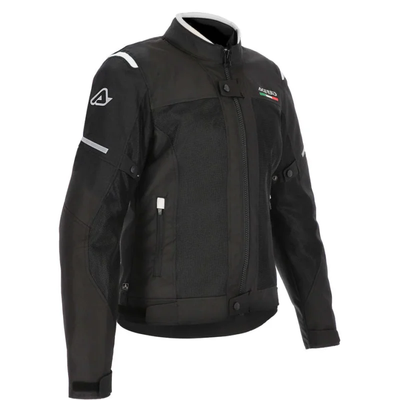 Nuova Collezione 3 Layers CE Acerbis ON ROAD RUBY LADY Motorcycle Jacket Black White
