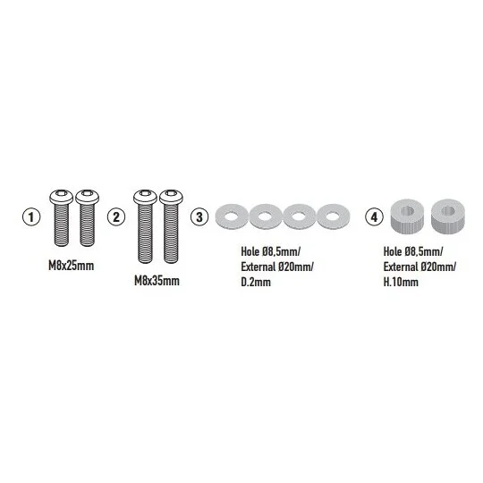 6114DT Givi D6114KIT fitting kit for KYMCO Agility 300-350 R16 (19 > 24) Economico