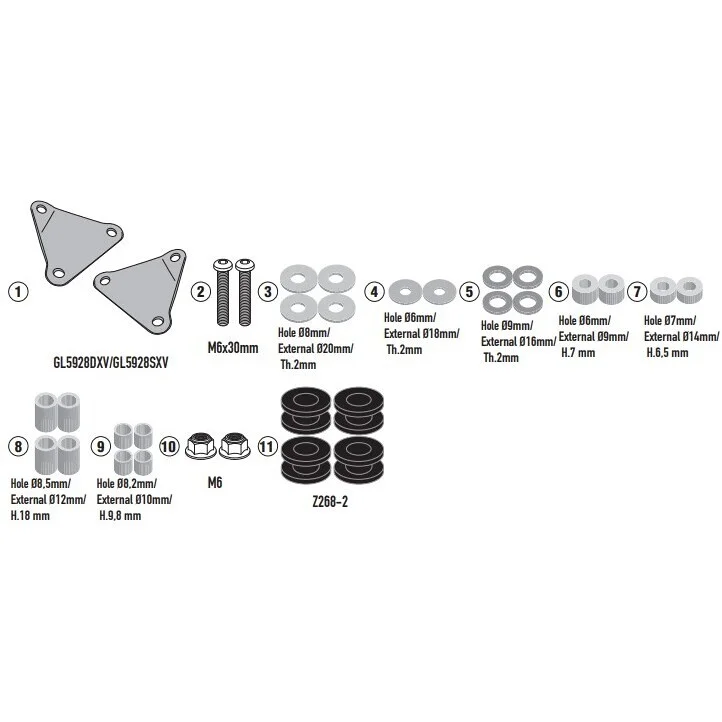 Professionale 6126DT Givi D6126KIT fitting kit for KYMCO Downtown 350 GT (24)