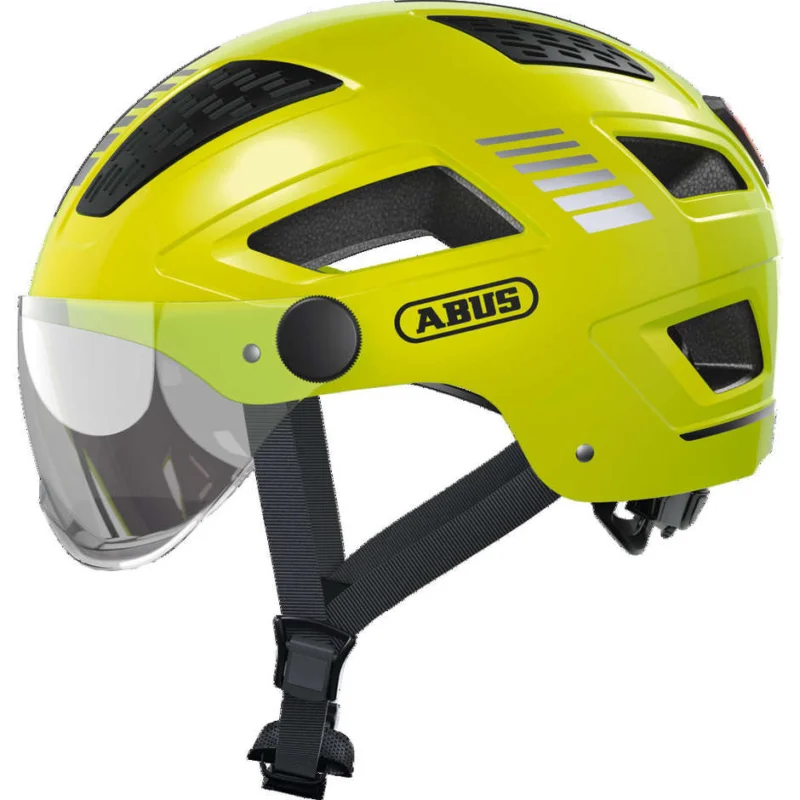 Abus Hyban 2.0 Ace Bike Helmet With Visor And Yellow Led Signal Più Venduto