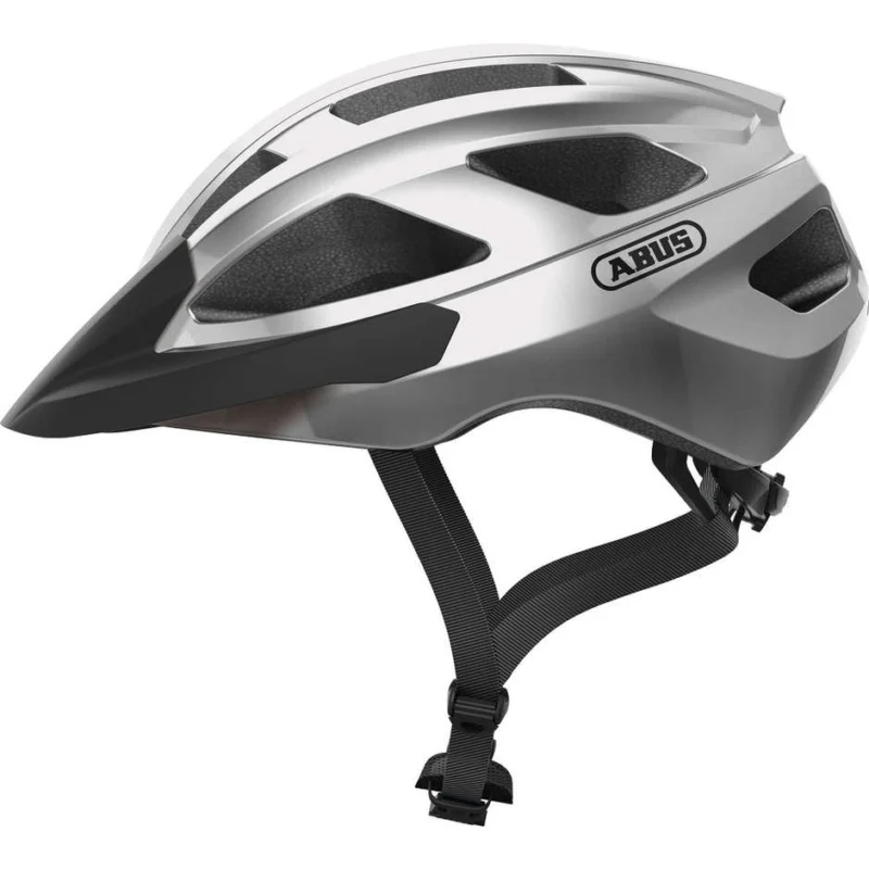 Abus Strada All Round Macator Gleam Silver Bicycle Helmet Ultime Pezzi