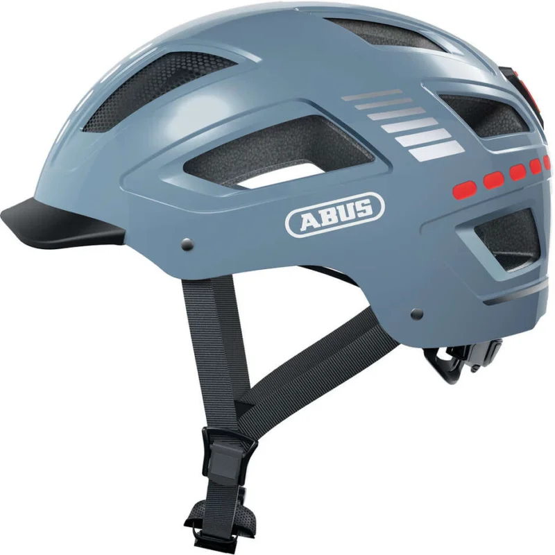 Spedizione Espresso Abus Urban HYBAN 2.0 LED Signal Glacier Bike Helmet