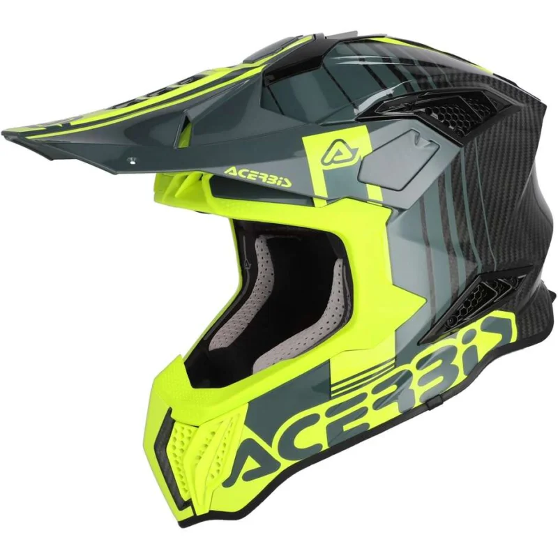Quantità Limitata Acerbis AIRSTRIKE-C Cross Enduro Motorcycle Helmet Black Fluorescent Yellow