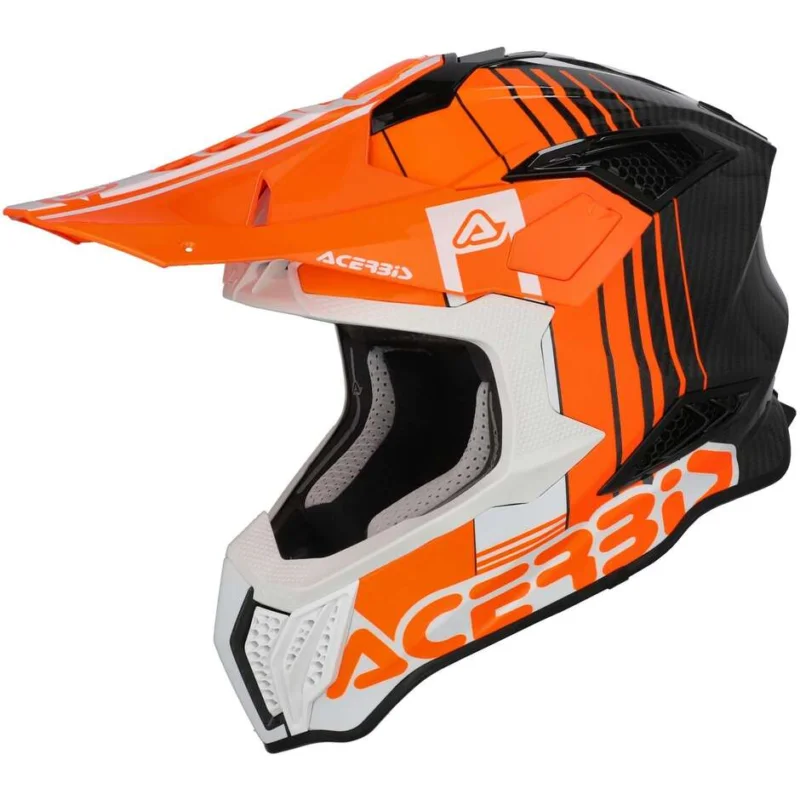 Occasione Imperdibile Acerbis AIRSTRIKE-C Orange White Cross Enduro Motorcycle Helmet