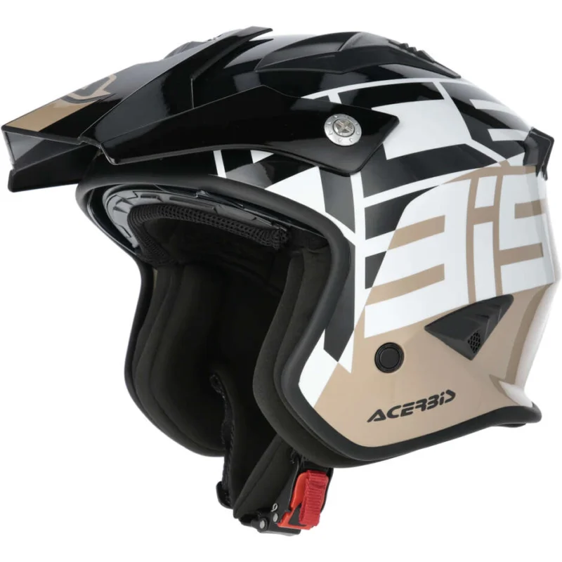 Acerbis Aria 2206 Graphic Black Brown Motorcycle Jet Helmet Più Venduto
