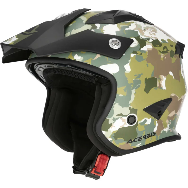 Nuovo Arrivo Acerbis Aria 2206 Graphic Green Brown Motorcycle Jet Helmet