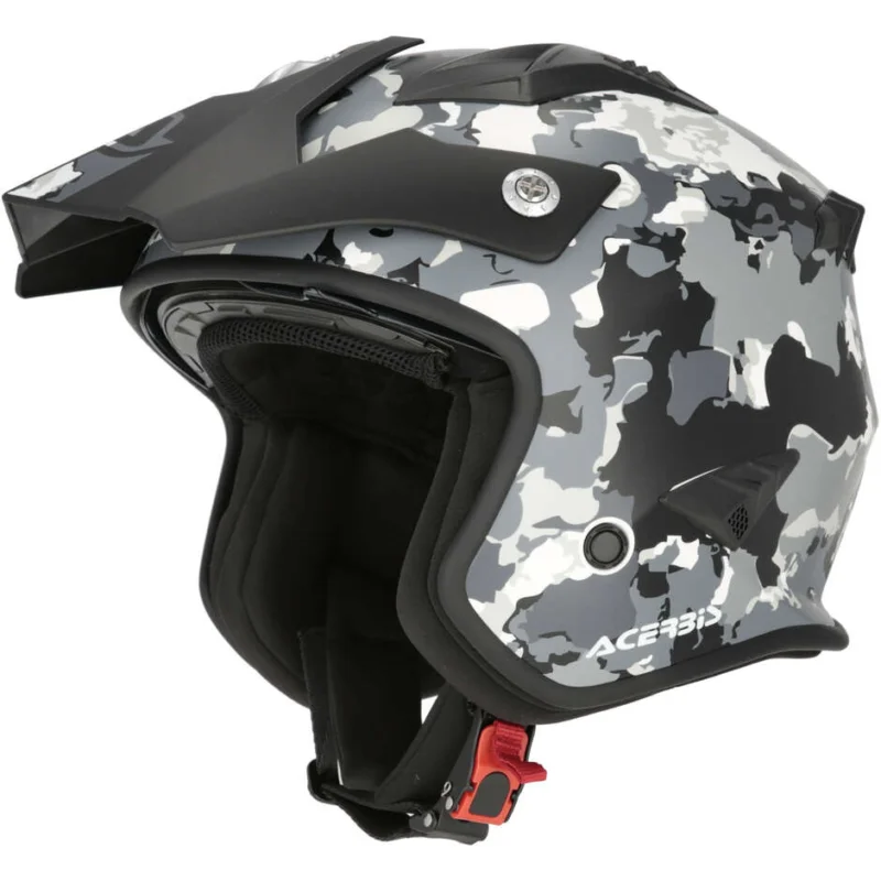 Acerbis Aria 2206 Graphic Jet Motorcycle Helmet Gray Black Offerta Lampo