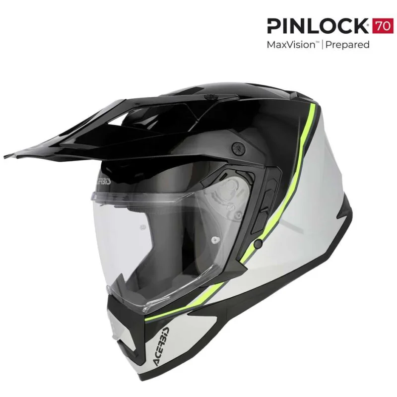 Consegna Rapida Acerbis ASSAULT Adventure Motorcycle Helmet Black Fluorescent Yellow