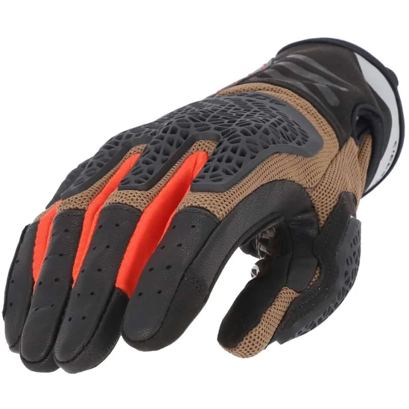 ACERBIS CE CROSSOVER Motorcycle Gloves Brown Orange Quantità Limitata