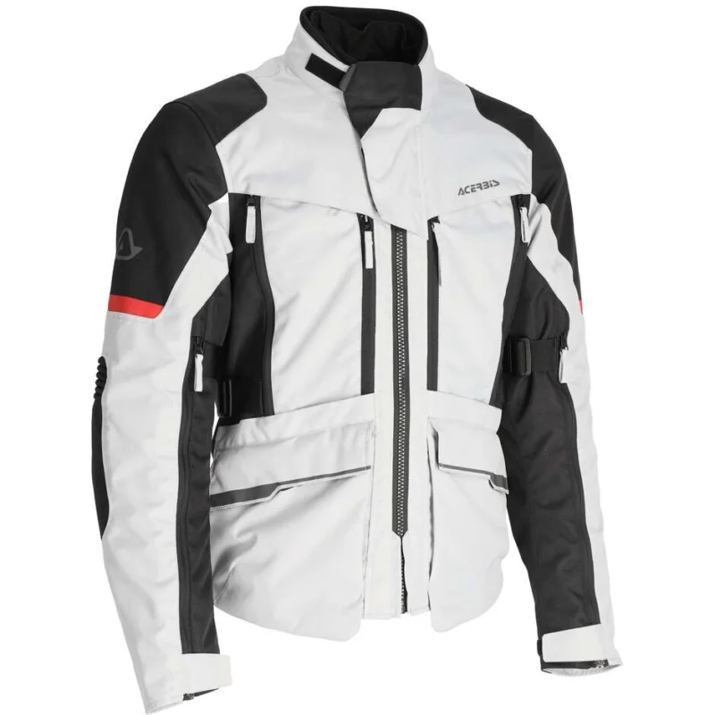 ACERBIS CE X-ROVER Touring Motorcycle Jacket Gray Red Nuovo Arrivo