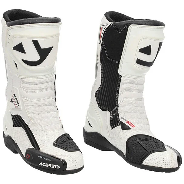 Prezzo Ridotto Acerbis Corkscrew Pista White Motorcycle Racing Boots