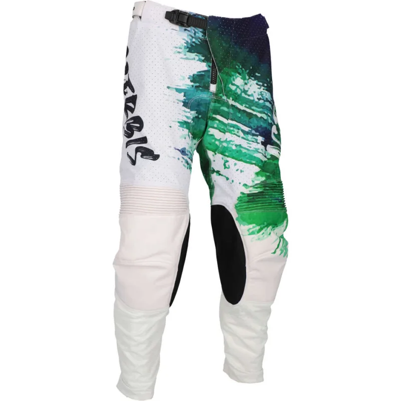 Reso Gratuito ACERBIS K-WINDY VENTED BRUSH Motocross Enduro Pants White Green