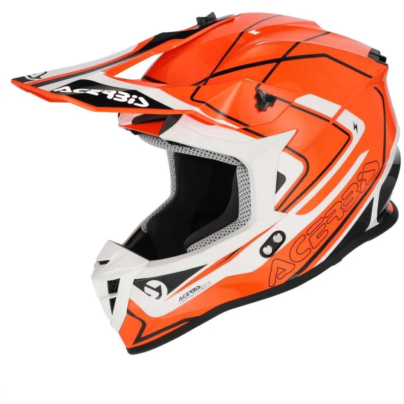 Scelto Dai Clienti Acerbis LINEAR 2206 Orange White Motocross Helmet
