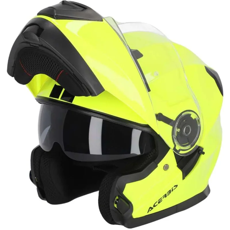 Promozione Acerbis Modular Motorcycle Helmet Double Visor SEREL 22.06 Yellow Fluo