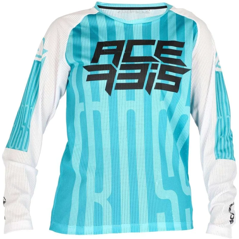 Acerbis MX-J WINDY FIVE VENTED Kid's MTB Motorcycle Jersey Green White Quantità Limitata