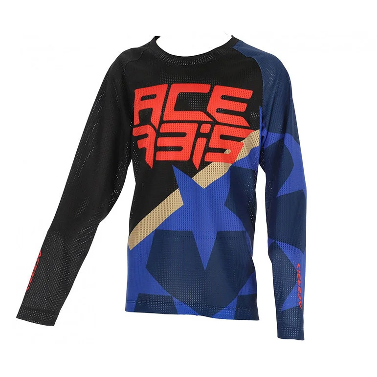 Direttamente Dal Produttore Acerbis Mx J-Windy One Blue Black Cross Enduro Motorcycle Jersey