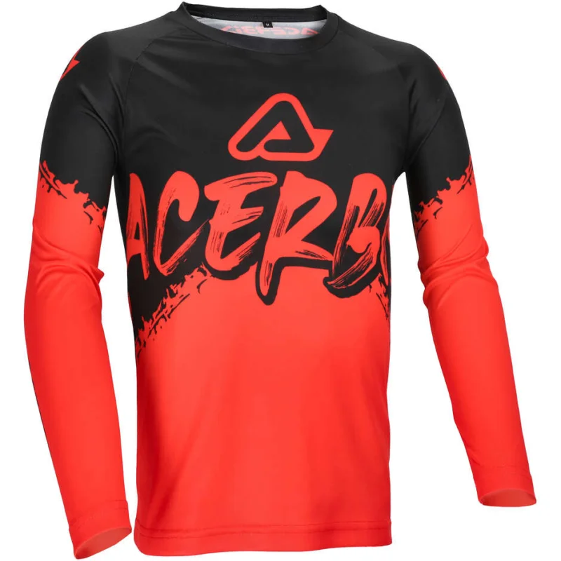 Acerbis MX LINEAR KID Kids Motocross Jersey Black Red Ultimissimo Modello