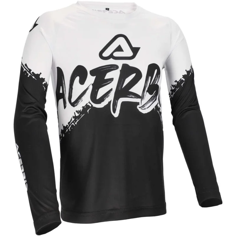 Acerbis MX LINEAR KID Kids Motocross Jersey Black White Prezzo Scontato
