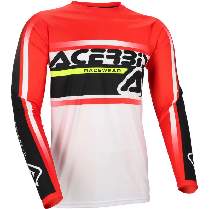 ACERBIS MX LINEAR LUGO Motocross Enduro Jersey Red White Spedizione Gratuita
